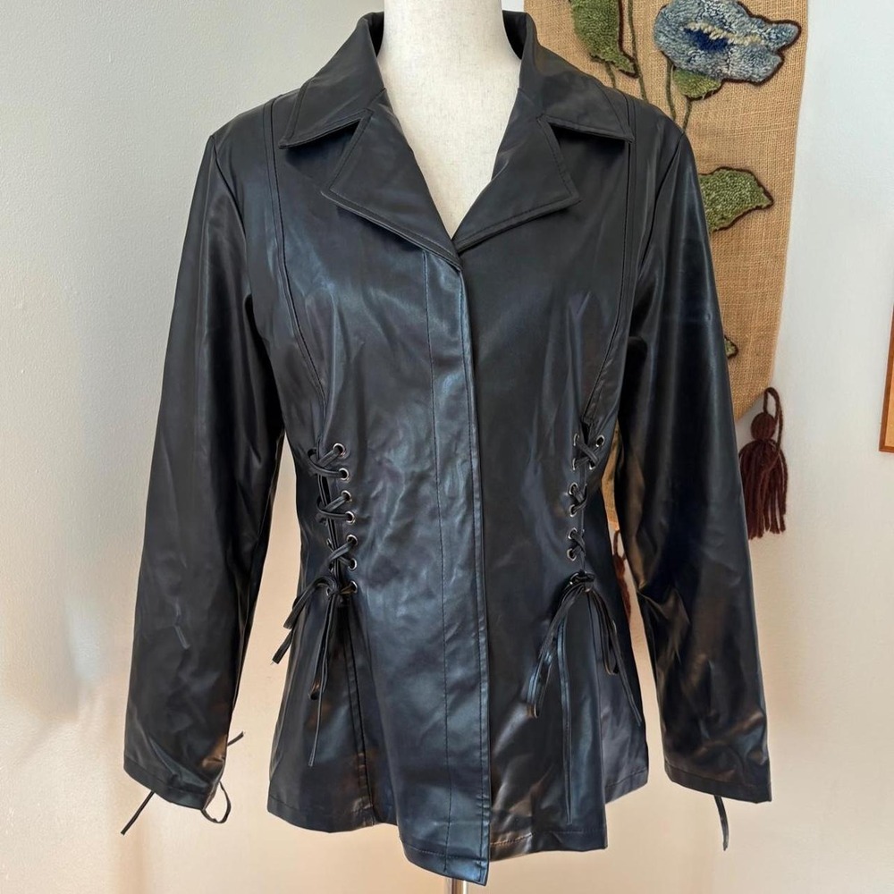 Paris Blues Faux Leather Lace Up Jacket